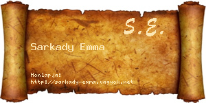 Sarkady Emma névjegykártya